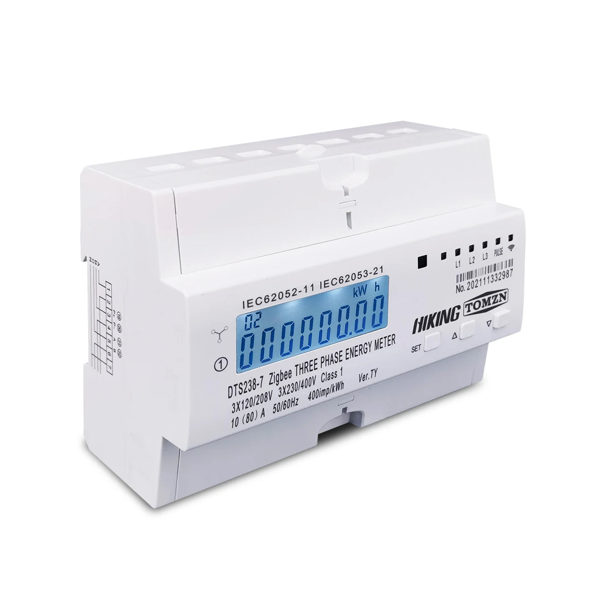 80A 3 Phase Zigbee Gateway Tuya Din Rail WIFI Smart Energy Meter timer Monitor kWh Meter Wattmeter 3*120V 3*230V