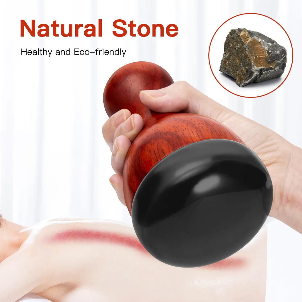 Hot Stone Electric Gua Sha Massager Natural Stone Needle GuaSha Scraping Back Neck Face Massage Relax Muscles Skin Lift Care Spa