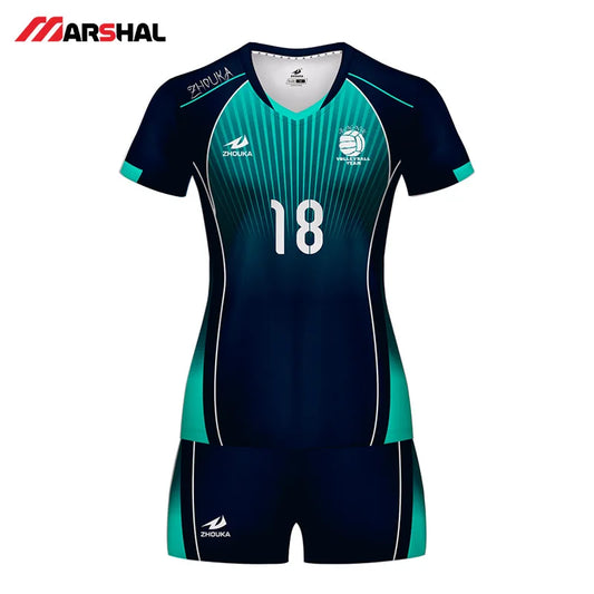 Women Men Volleyball Uniform Sports Suit Female Can Custom Sublimation Breathable Volley Ball Clothing Volleyball Jersey