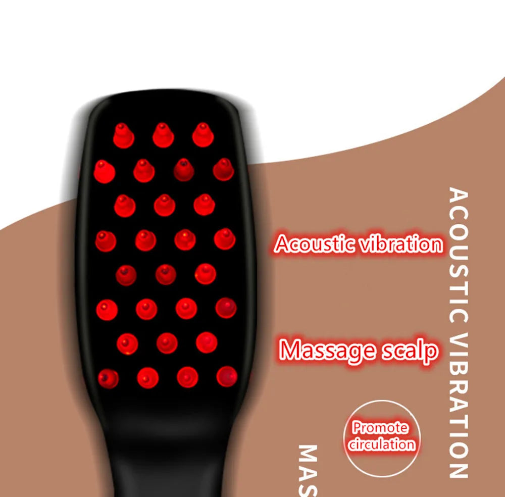 Electric Vibration Massage Comb Blue and Red Light Hair Growth Massage Hair Brush Anti Hair Loss Phototherapy Electric Combs