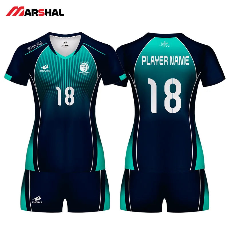 Women Men Volleyball Uniform Sports Suit Female Can Custom Sublimation Breathable Volley Ball Clothing Volleyball Jersey