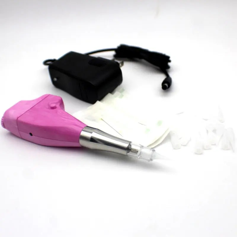 Wireless Tattoo Machine Pink Color Marbled Ombre Machine Permanent Makeup Tattoo Machine Kit