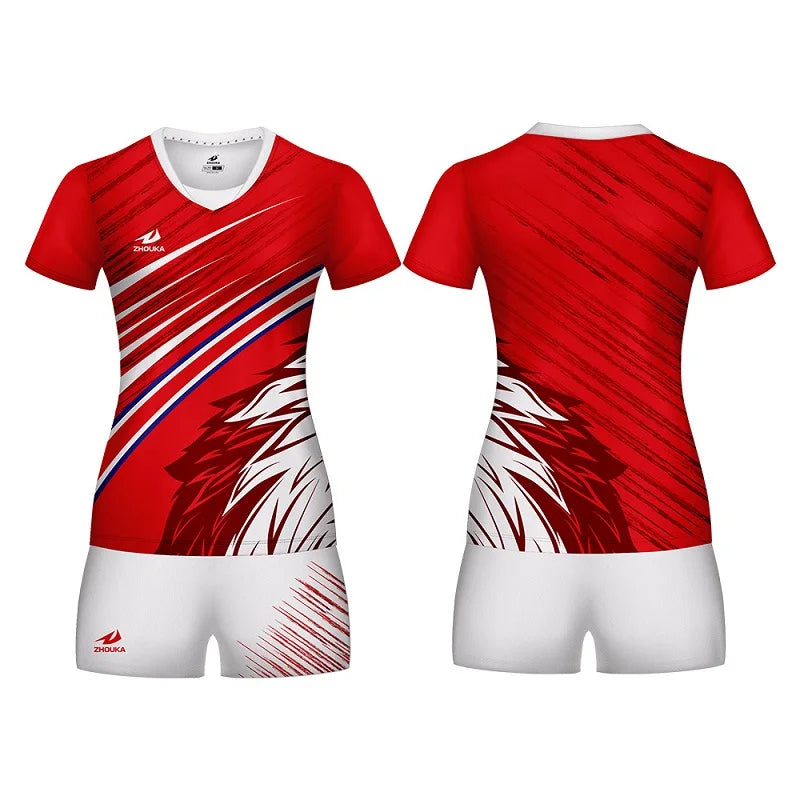 Women Men Volleyball Uniform Sports Suit Female Can Custom Sublimation Breathable Volley Ball Clothing Volleyball Jersey