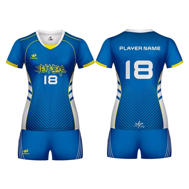 Women Men Volleyball Uniform Sports Suit Female Can Custom Sublimation Breathable Volley Ball Clothing Volleyball Jersey