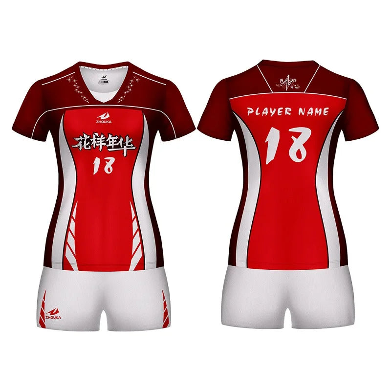 Women Men Volleyball Uniform Sports Suit Female Can Custom Sublimation Breathable Volley Ball Clothing Volleyball Jersey