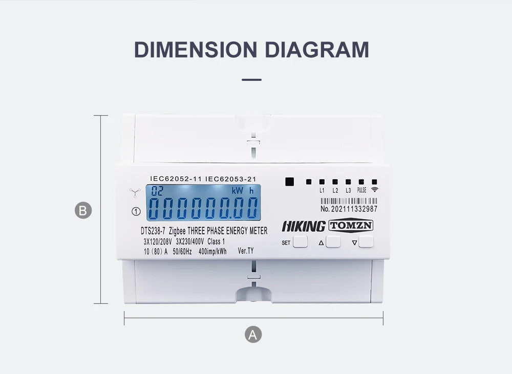 80A 3 Phase Zigbee Gateway Tuya Din Rail WIFI Smart Energy Meter timer Monitor kWh Meter Wattmeter 3*120V 3*230V
