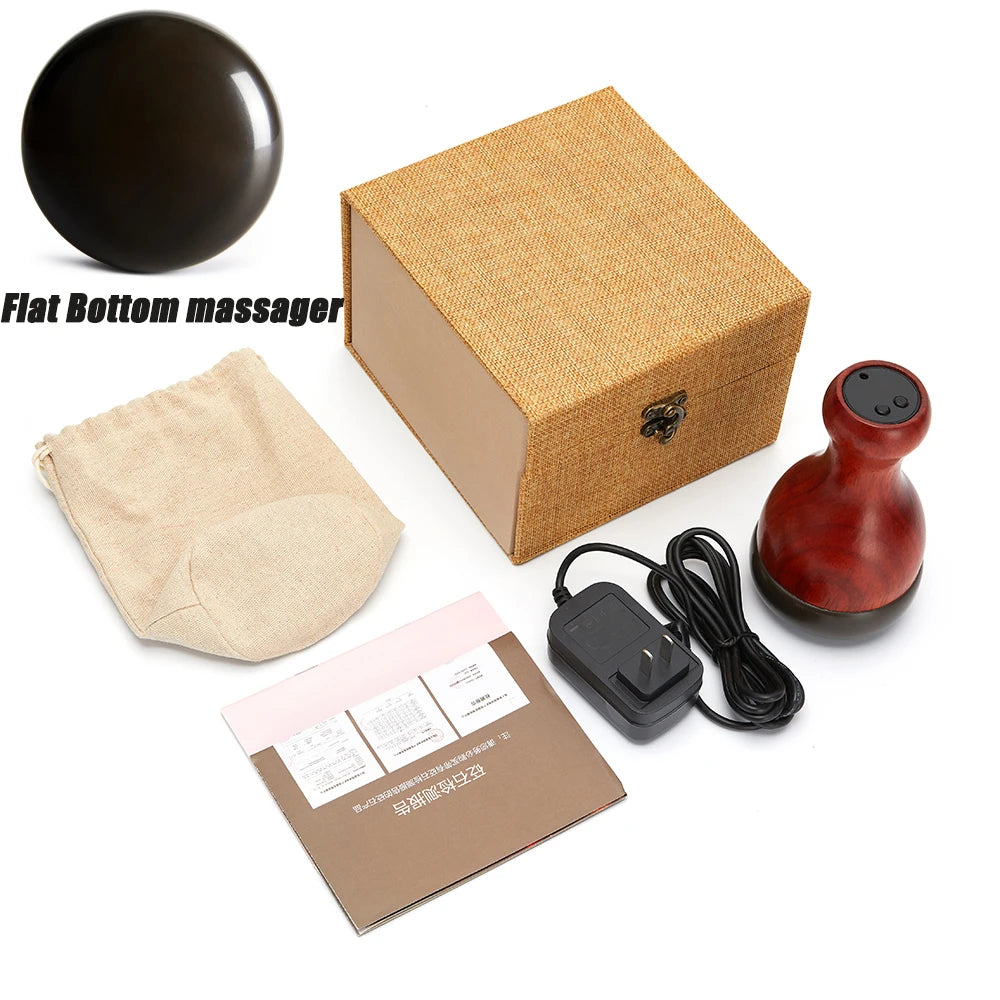 Hot Stone Electric Gua Sha Massager Natural Stone Needle GuaSha Scraping Back Neck Face Massage Relax Muscles Skin Lift Care Spa