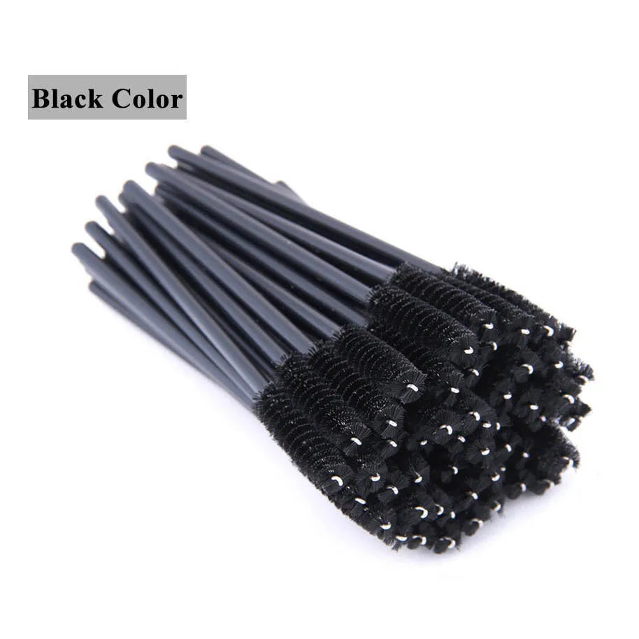 100Pcs Disposable Micro Eyelash Comb Brush Spoolers Makeup Kit lash Extension Brushes Mascara Applicator Wand Lash Eyebrow Brush