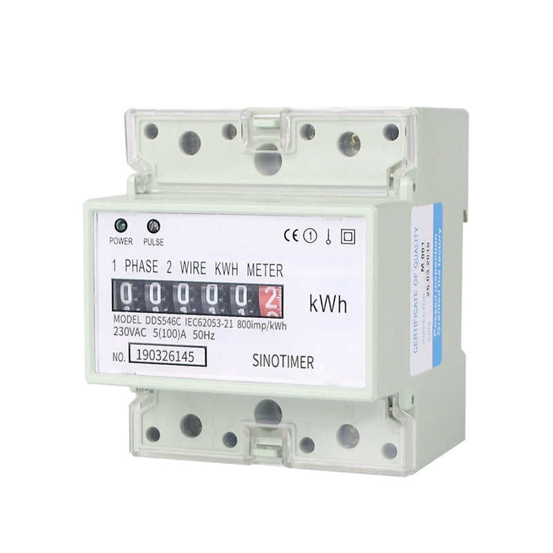 Electric Single Phase Two Wire AC 220V 100A Energy Meter KWh Counter Consumption Analog Electricity Wattmeter(A)