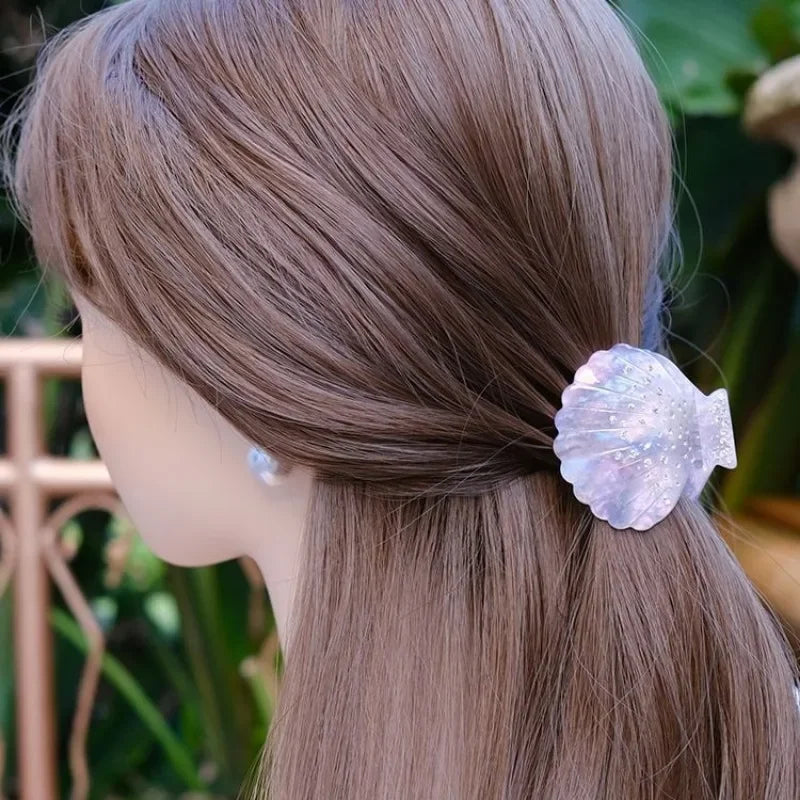 New Edition High Luxury Hair Grab Color Shell Micro Inlaid Water Diamond Acetic Acid Hair Claw Clip  Hair Accessories for Women