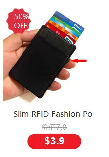 Slim Aluminum Card Wallet With Elasticity Back Pouch ID Credit Card Holder Mini RFID Wallet Automatic Pop up Bank Card Case