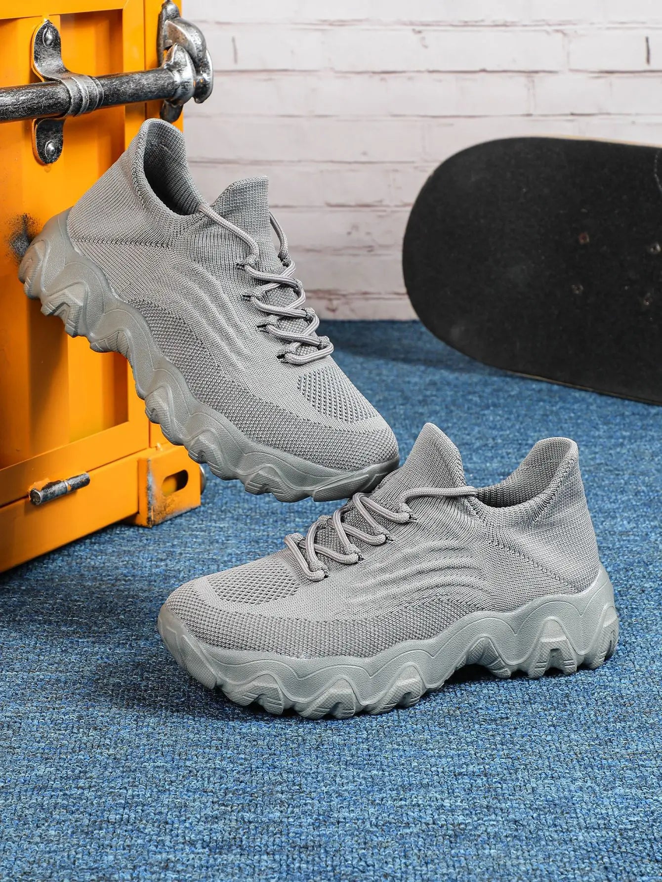 Spring Summer Women's Casual Shoes Platform Breathable Knitted Sneakers Gym Fitness Sports Shoes Soft Sole Walking Jogging Shoes