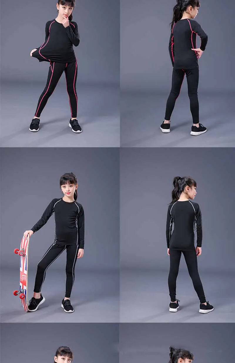 Winter Children's Sports Thermal Underwear Girls Set Quick Dry Long Johns Kids Warm Thermo Underwear Compression Sportswear