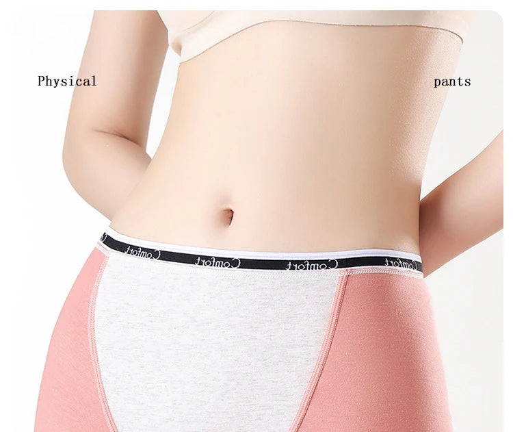 1pcs Cotton Women's Menstrual Panties Physiological Pants Leak Proof Underwear Ladies Period Panty High Waist Safety Briefs