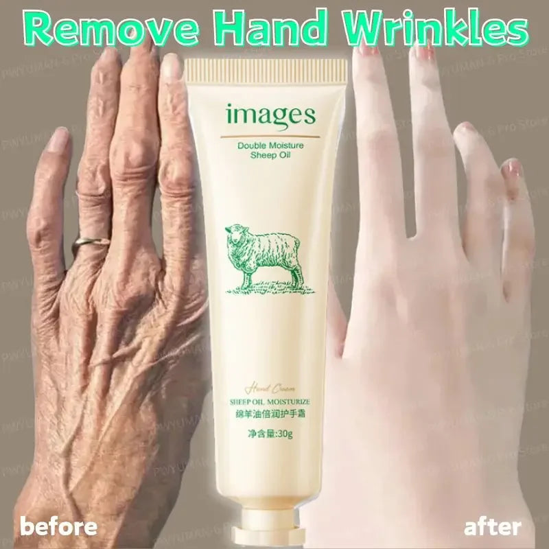 Sheep Oil Whitening Hand Cream Anti-wrinkle Remove Black Brightening Soften Skin Moisturizing Cracked Repair Hand Skin Care