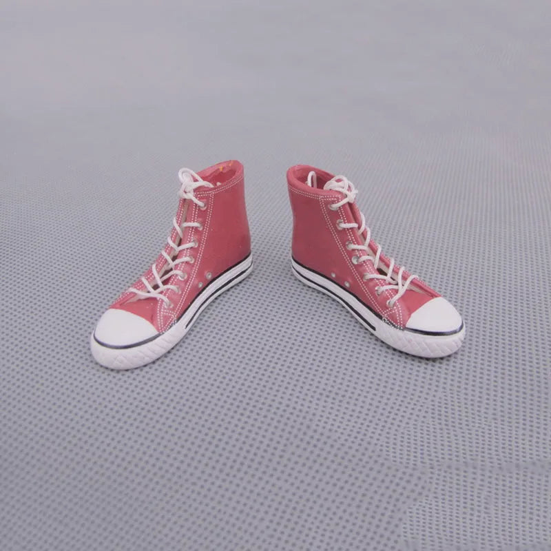 1/6 Scale Male Female Casual Canvas Sneakers Flat Shoes With Shoelace Model for 12 Inches Action Figure Body