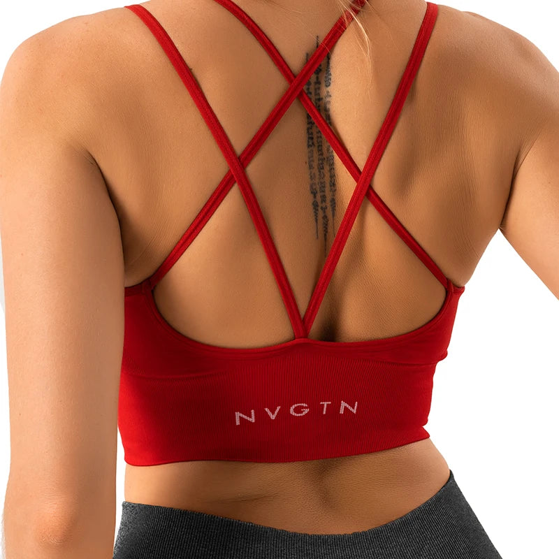 Nvgtn Seamless Flourish Seamless Bra Spandex Top Woman Fitness Elastic Breathable Breast Enhancement Leisure Sports Underwear