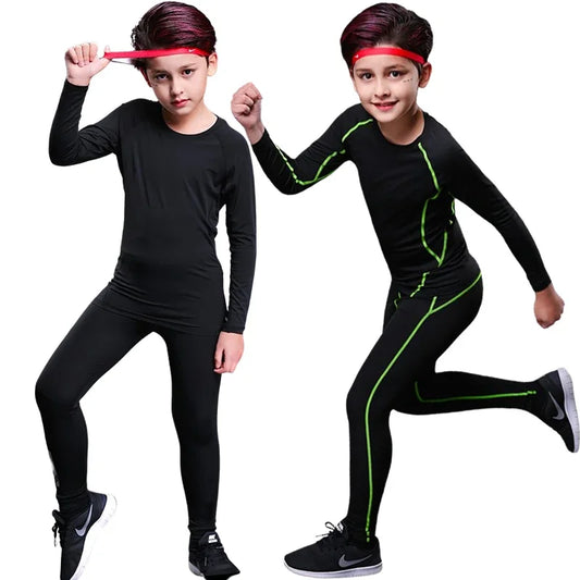 Kids Compression Running Basketball Sportswear Warm Pants Tops Underwear Youth Tight Sports Clothes for Boys Fitness Tracksuits