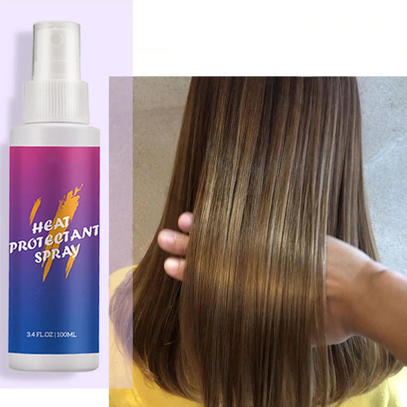 Heat Protectant Spray For Hair Care Anti-frizz Thermal Protection Spray For Perm Curly Hair Shine Quick Dry Heat Protection 1Pcs