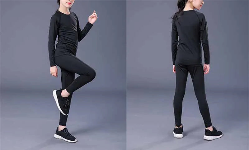 Winter Children's Sports Thermal Underwear Girls Set Quick Dry Long Johns Kids Warm Thermo Underwear Compression Sportswear