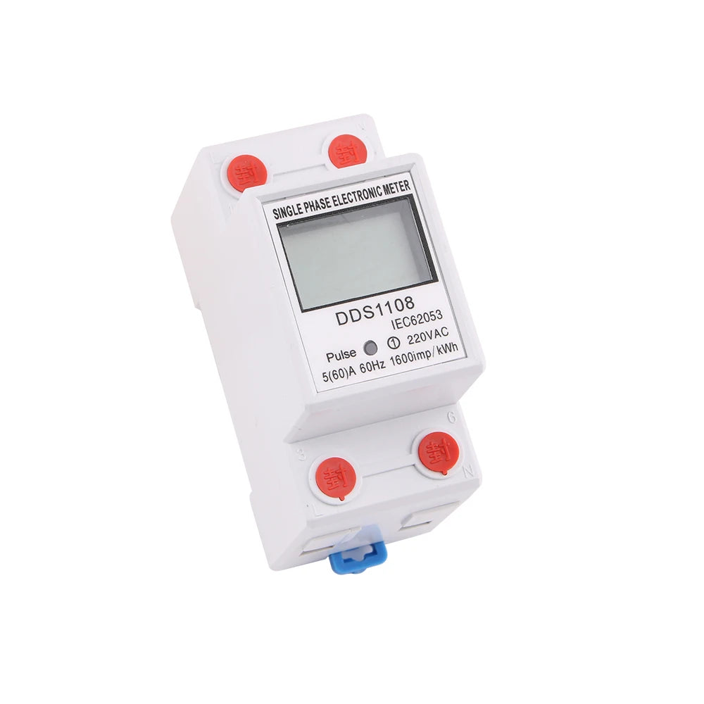 1PC Electric Energy Meter 2P Single Phase LCD Digital Display DIN Rail install 2wire Electric Meter Wattmeter Power AC230V60Hz