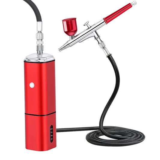 Portable Cordless Airbrush With Compressor Kit Replace Battery High Pressure Cup Makeup Nail Art Design Tattoo Spary Pen