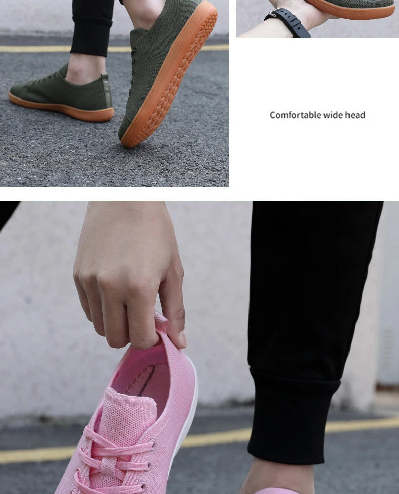 Women Sneakers Wide Toe Casual Walking Flat Shoes Pink Running Shoes Autumn Breathable Yoga Shoes Lightweight Outdoor Spring