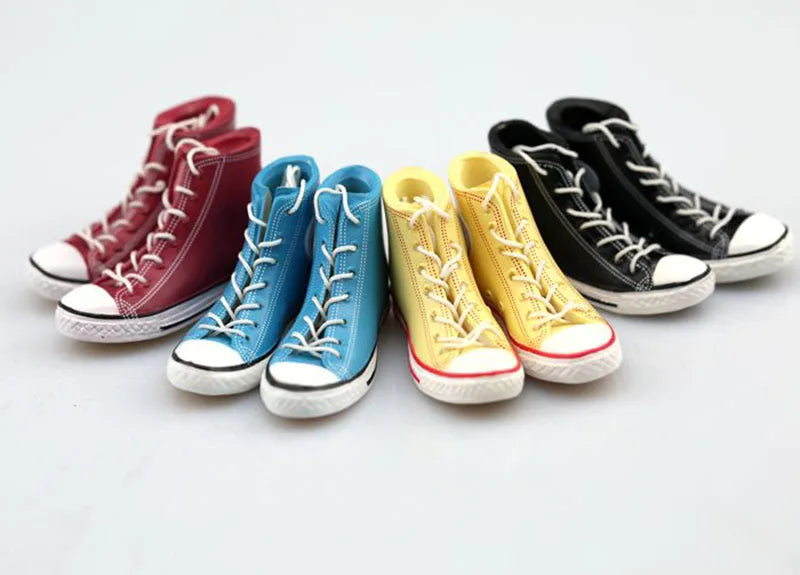 1/6 Scale Male Female Casual Canvas Sneakers Flat Shoes With Shoelace Model for 12 Inches Action Figure Body