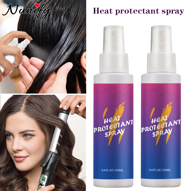 Heat Protectant Spray For Hair Care Anti-frizz Thermal Protection Spray For Perm Curly Hair Shine Quick Dry Heat Protection 1Pcs