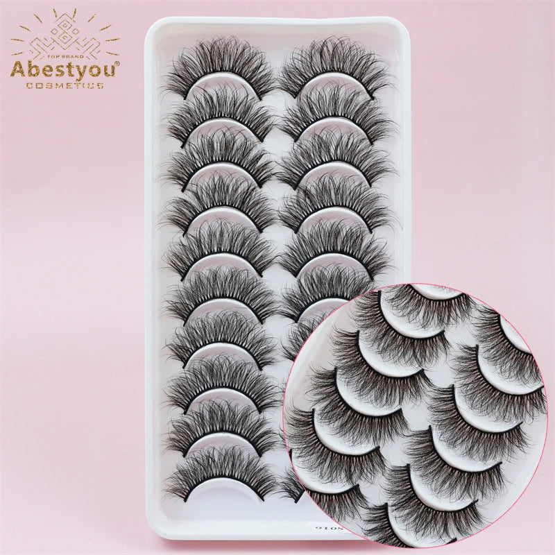 Abestyou Makeup Set 3d 3pairs Reusable Natural Fulffy Lashes Non Glue Magnetic Eyelashes Eyeliner Kit Makyaj Aletleri Faux Cil