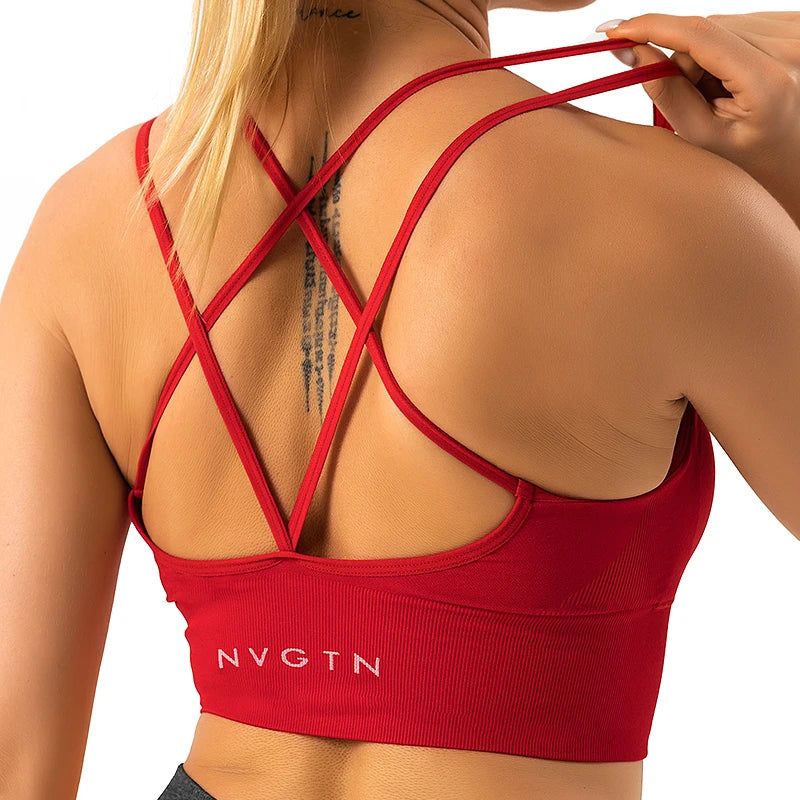 Nvgtn Seamless Flourish Seamless Bra Spandex Top Woman Fitness Elastic Breathable Breast Enhancement Leisure Sports Underwear