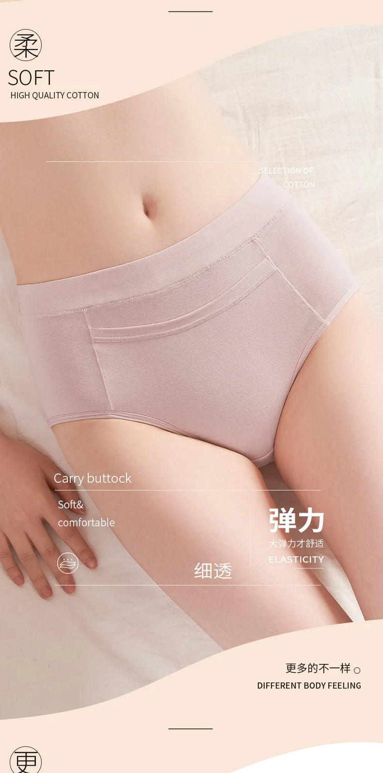 Women's Physiological Underwear Cotton Antibacterial Menstrual Panties Women's