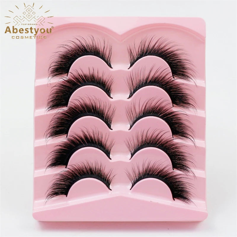 Abestyou Makeup Set 3d 3pairs Reusable Natural Fulffy Lashes Non Glue Magnetic Eyelashes Eyeliner Kit Makyaj Aletleri Faux Cil