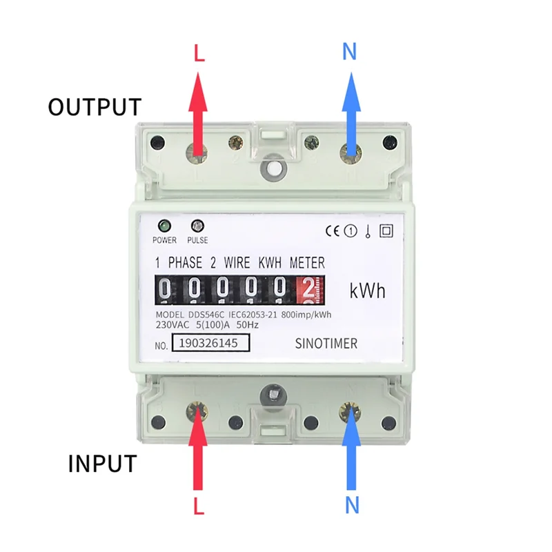 Electric Single Phase Two Wire AC 220V 100A Energy Meter KWh Counter Consumption Analog Electricity Wattmeter(A)