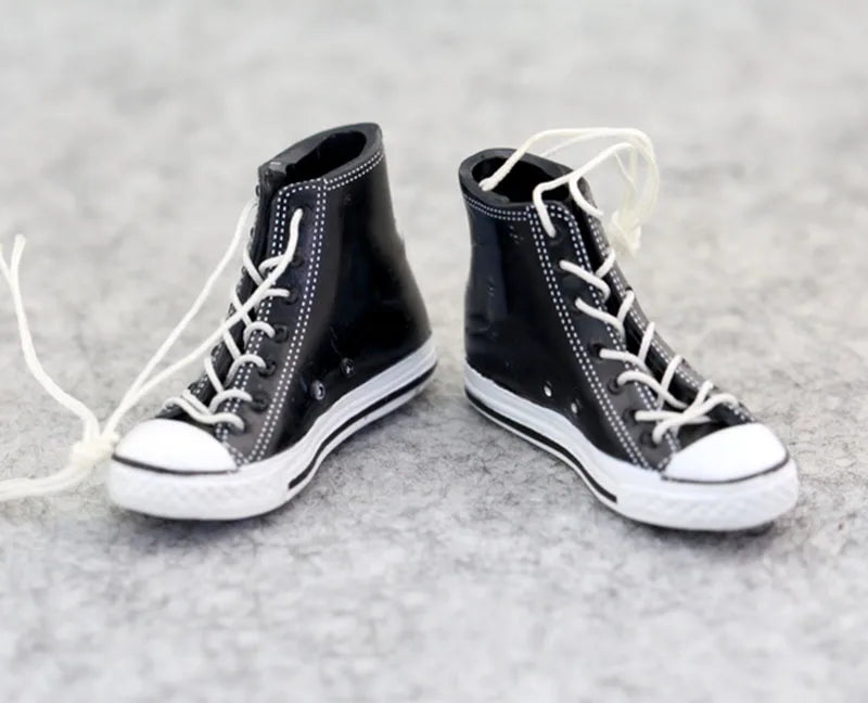 1/6 Scale Male Female Casual Canvas Sneakers Flat Shoes With Shoelace Model for 12 Inches Action Figure Body