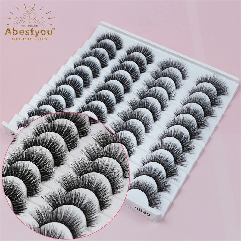 Abestyou Makeup Set 3d 3pairs Reusable Natural Fulffy Lashes Non Glue Magnetic Eyelashes Eyeliner Kit Makyaj Aletleri Faux Cil