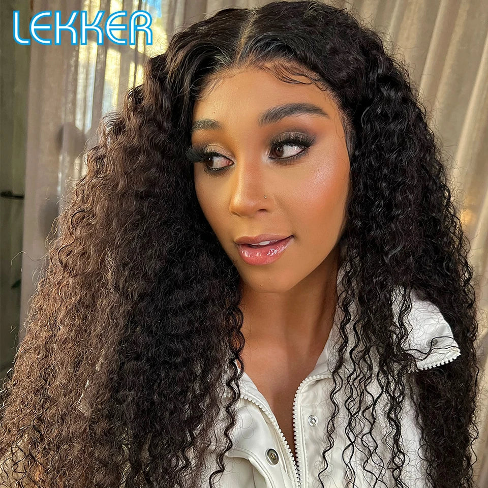 Lekker Wet and Wavy Water Wave U V Part Human Hair Wigs For Women Brazilian Remy Hair Middle Part 24" Long Jerry Curly bob Wigs