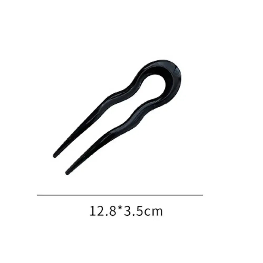 U-Shaped Hair Fork Fashion Tortoiseshell Acetate Hairpin Geometric Design Headwear Hair Sticks Women Girls