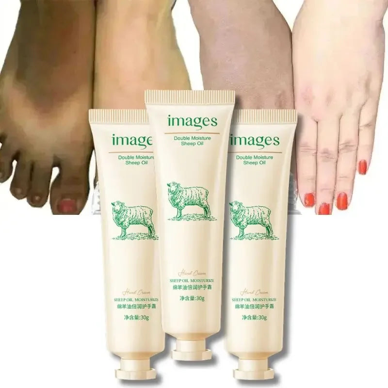 Sheep Oil Whitening Hand Cream Anti-wrinkle Remove Black Brightening Soften Skin Moisturizing Cracked Repair Hand Skin Care