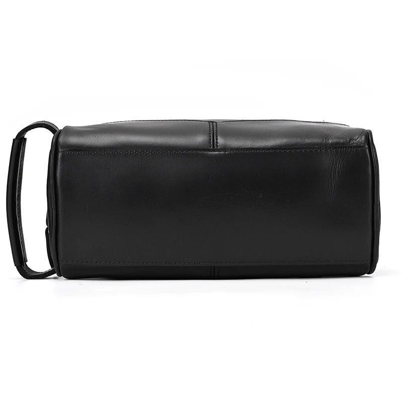 Cowhide Toiletry Bag Men Leather Cosmetic Bag Man Woman Wash Bag Storage Bags Genuine Leather Handbag For Make Up Dopp Kit Male