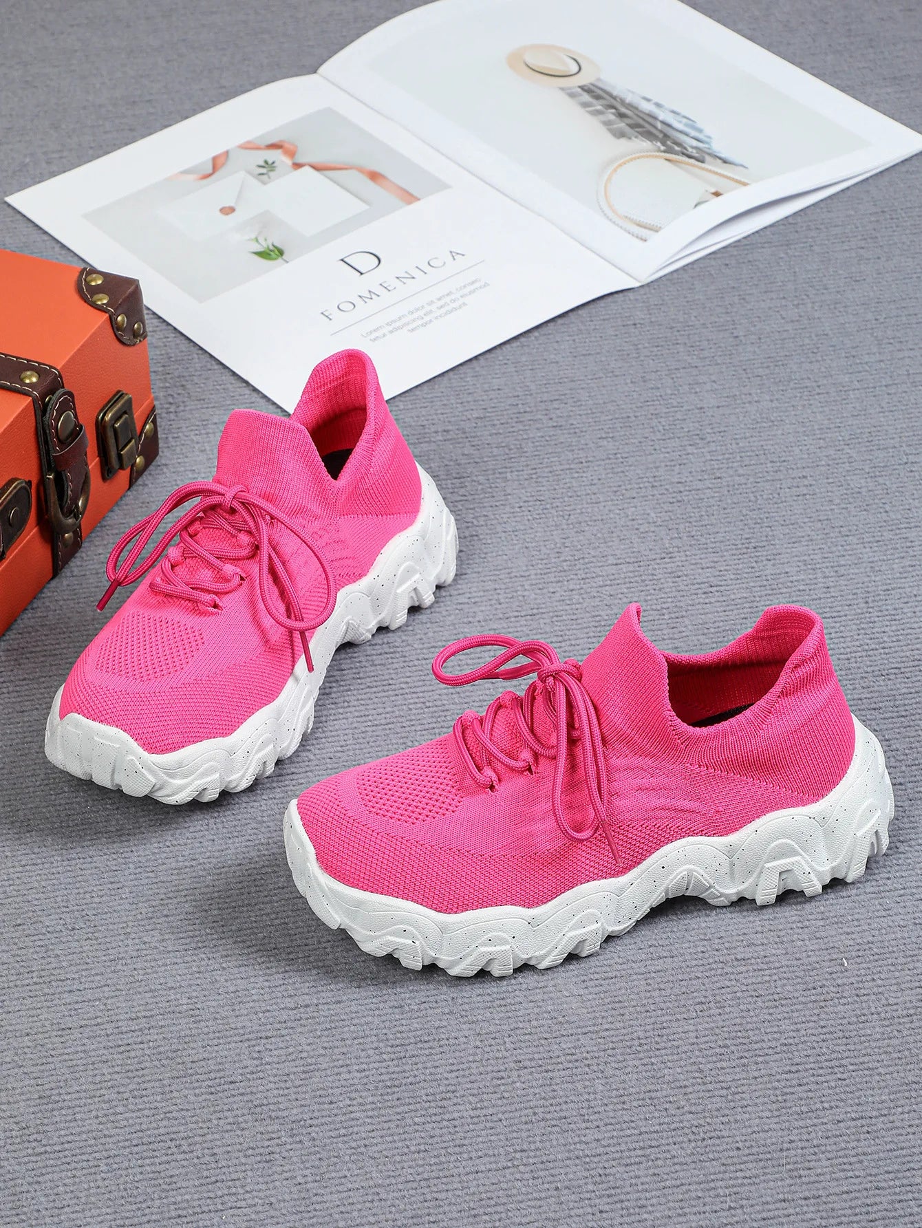 Spring Summer Women's Casual Shoes Platform Breathable Knitted Sneakers Gym Fitness Sports Shoes Soft Sole Walking Jogging Shoes