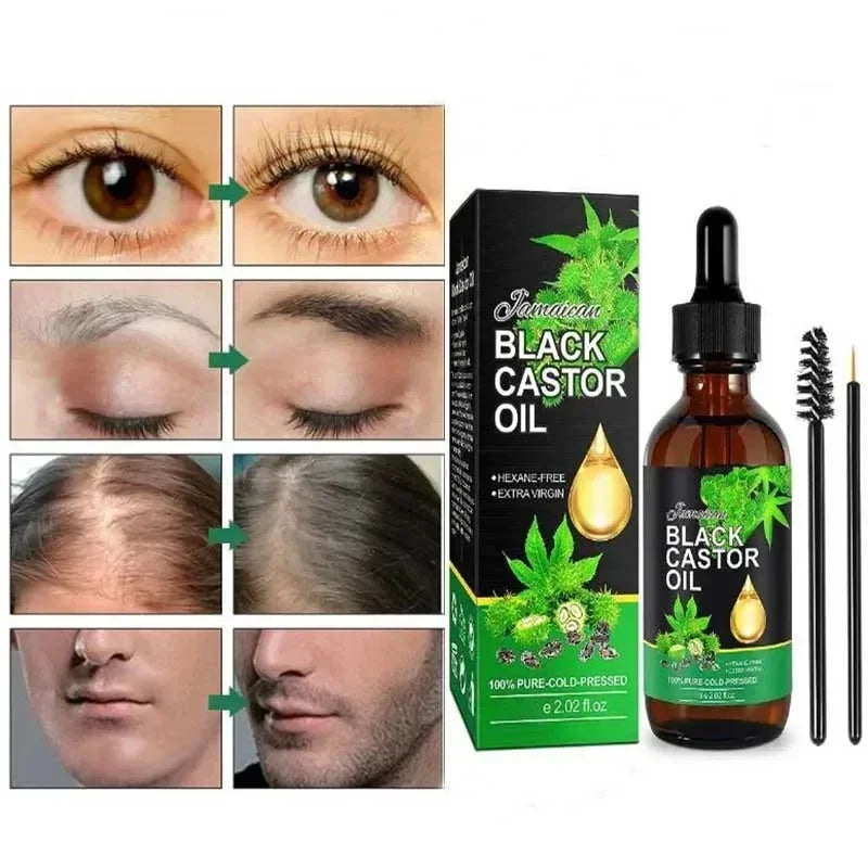 Organic Castor Oil for Hair Growth Jamaican Black Castor Oil Nourish Eyelashes and Eyebrows Scalp, Skin and Nails Care