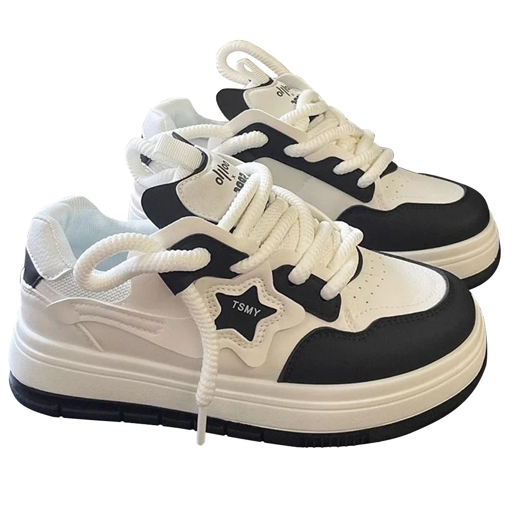 Star Walking Sneakers Y2K Platform Shoes Thick Sole Comfortable Running Shoes Aesthetic Tennis Shoes for Walking Jogging