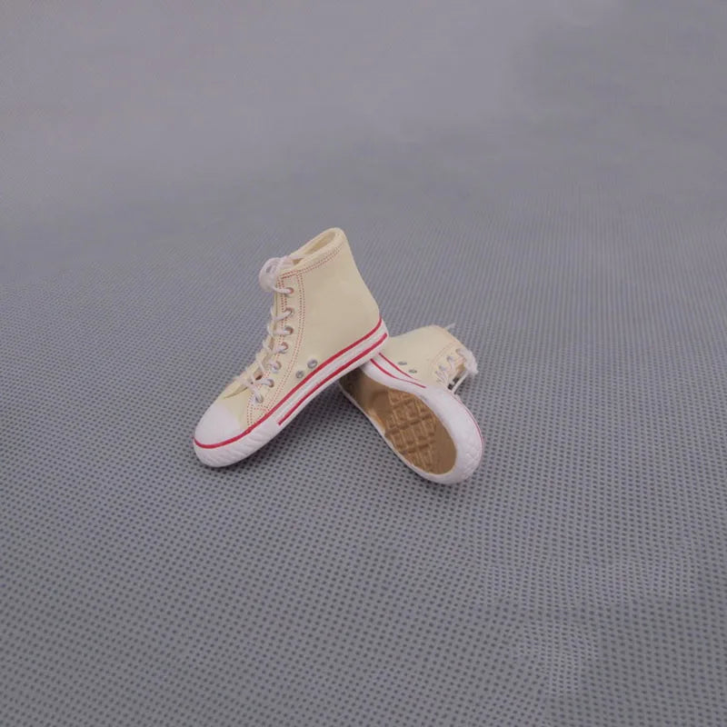 1/6 Scale Male Female Casual Canvas Sneakers Flat Shoes With Shoelace Model for 12 Inches Action Figure Body